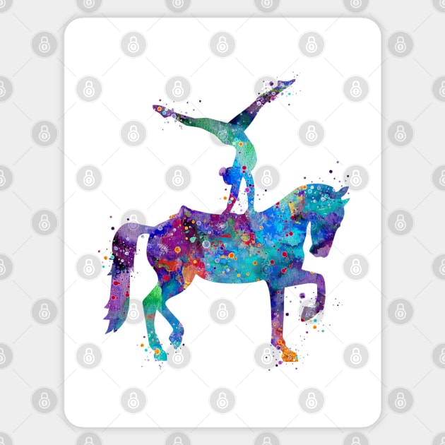 Girl Equestrian Watercolor Painting Sticker by LotusGifts